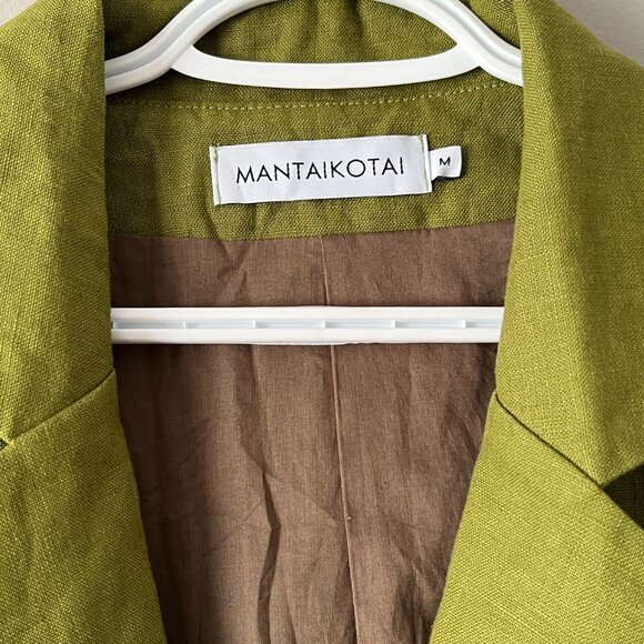 Fresh green linen blazer fully lined with cotton // Etsy Lithuanian linen shop - Picture 2 of 4